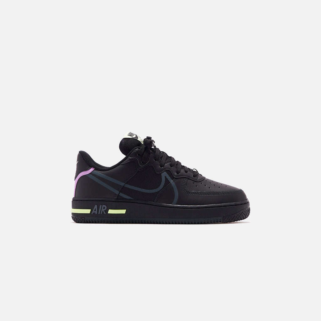 Nike Air Force 1 React Black Anthracite Violet Star Barely Vol Kith