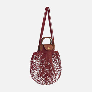 Longchamp Le Pliage Filet Knit Bag - Mahogany