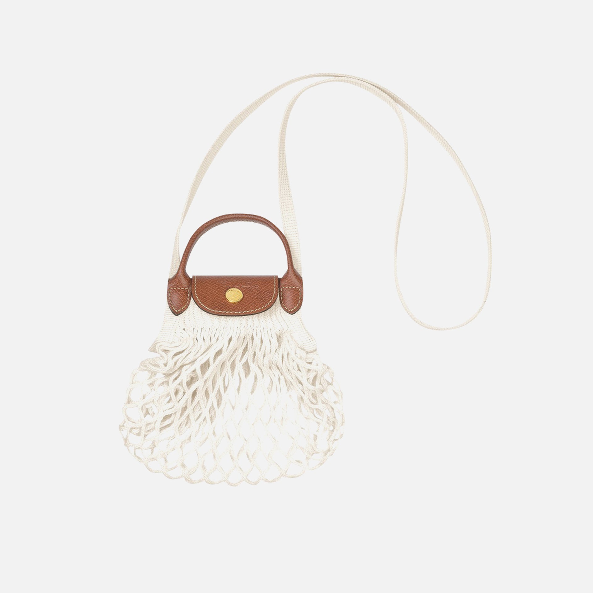Longchamp Le Pliage Filet XS Knit Bag - Ecru