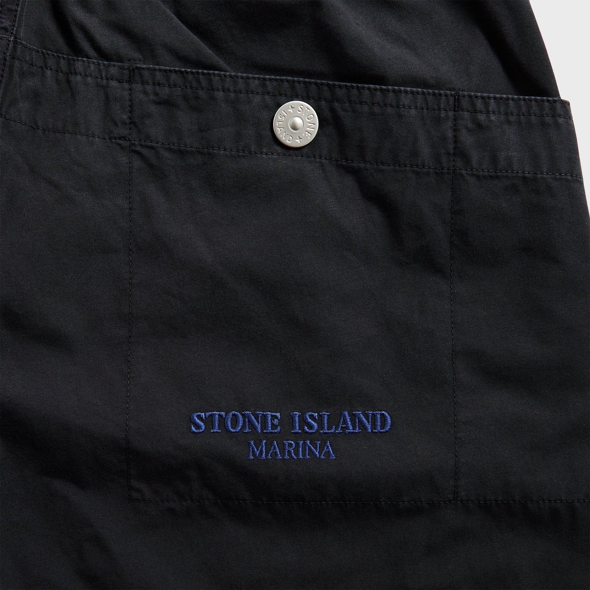 Stone Island Organic Cotton Tela Garment Dyed Marina Trouser in Navy Blue