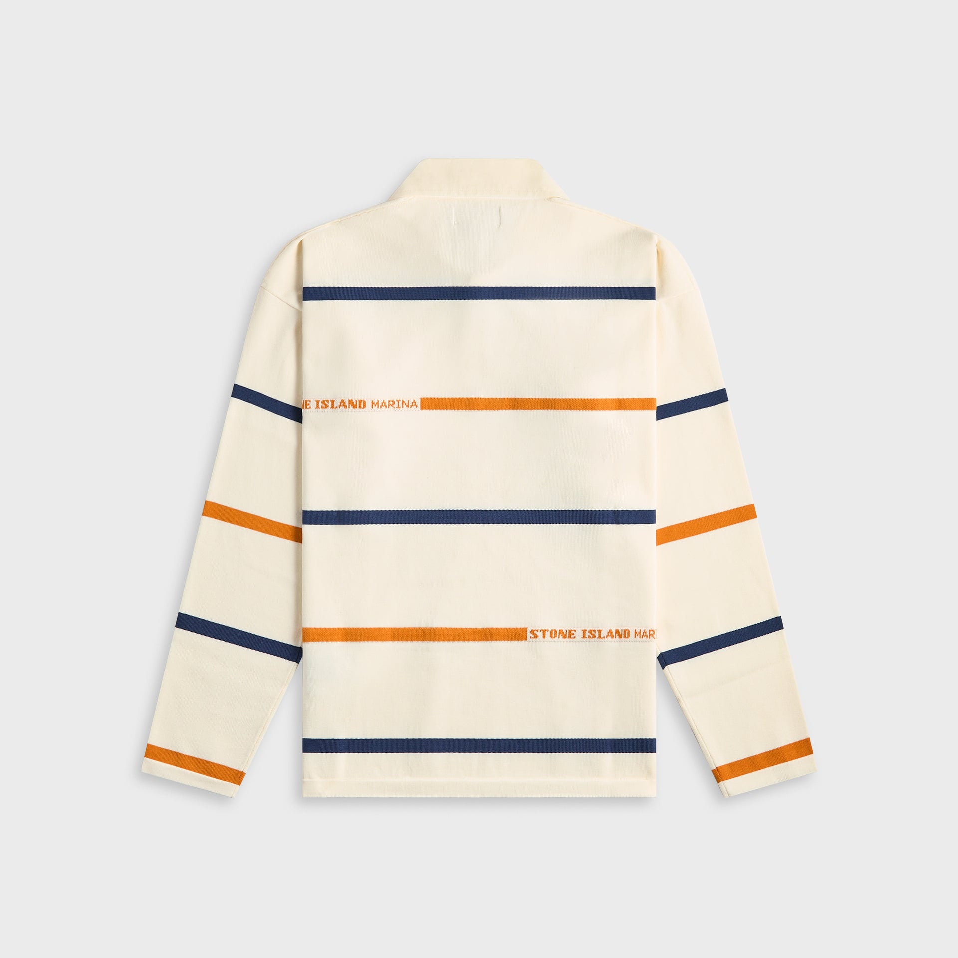 Stone Island Striped Soft Organic Cotton Marina LS Polo - Ivory