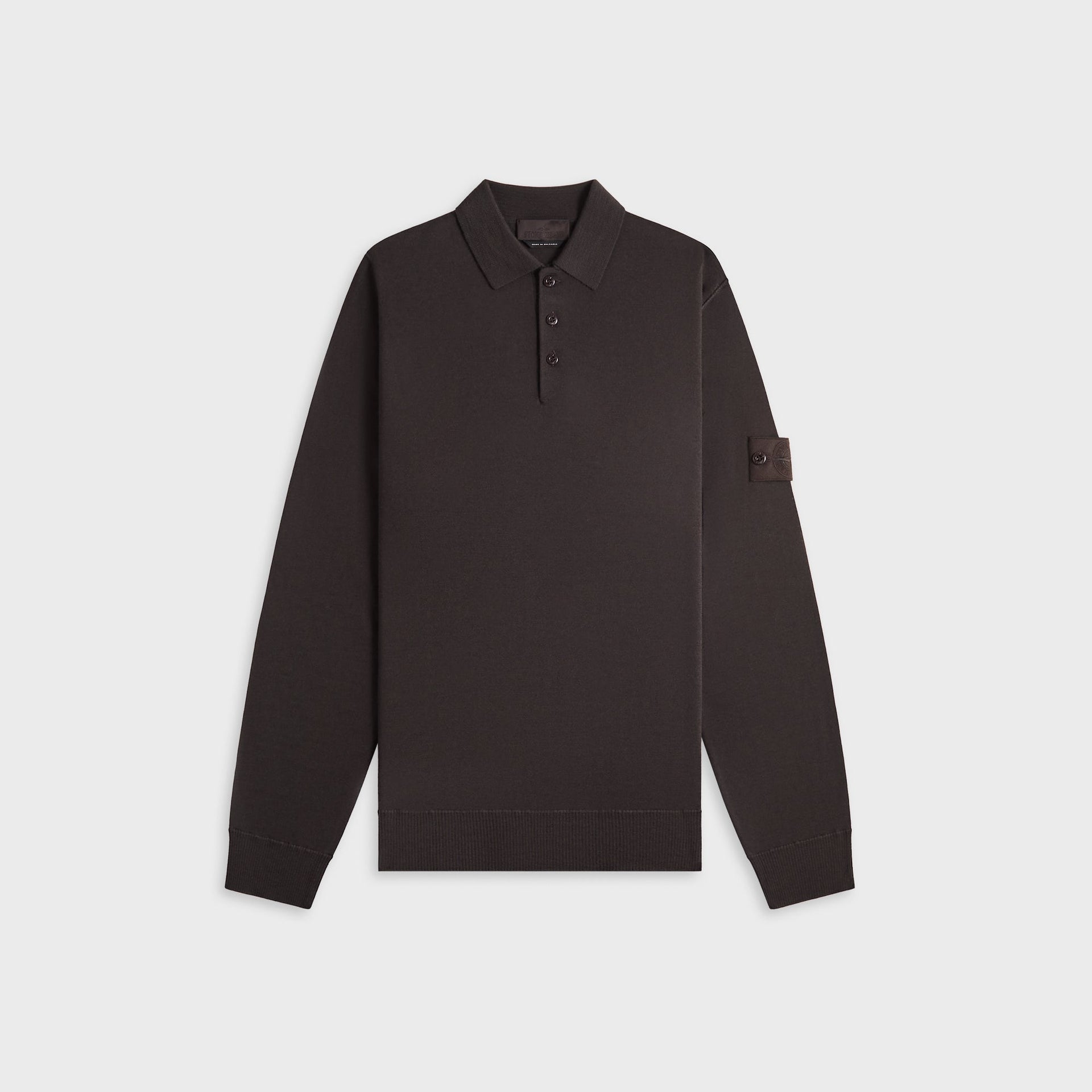 Stone Island Long Sleeve Polo - Dark Brown