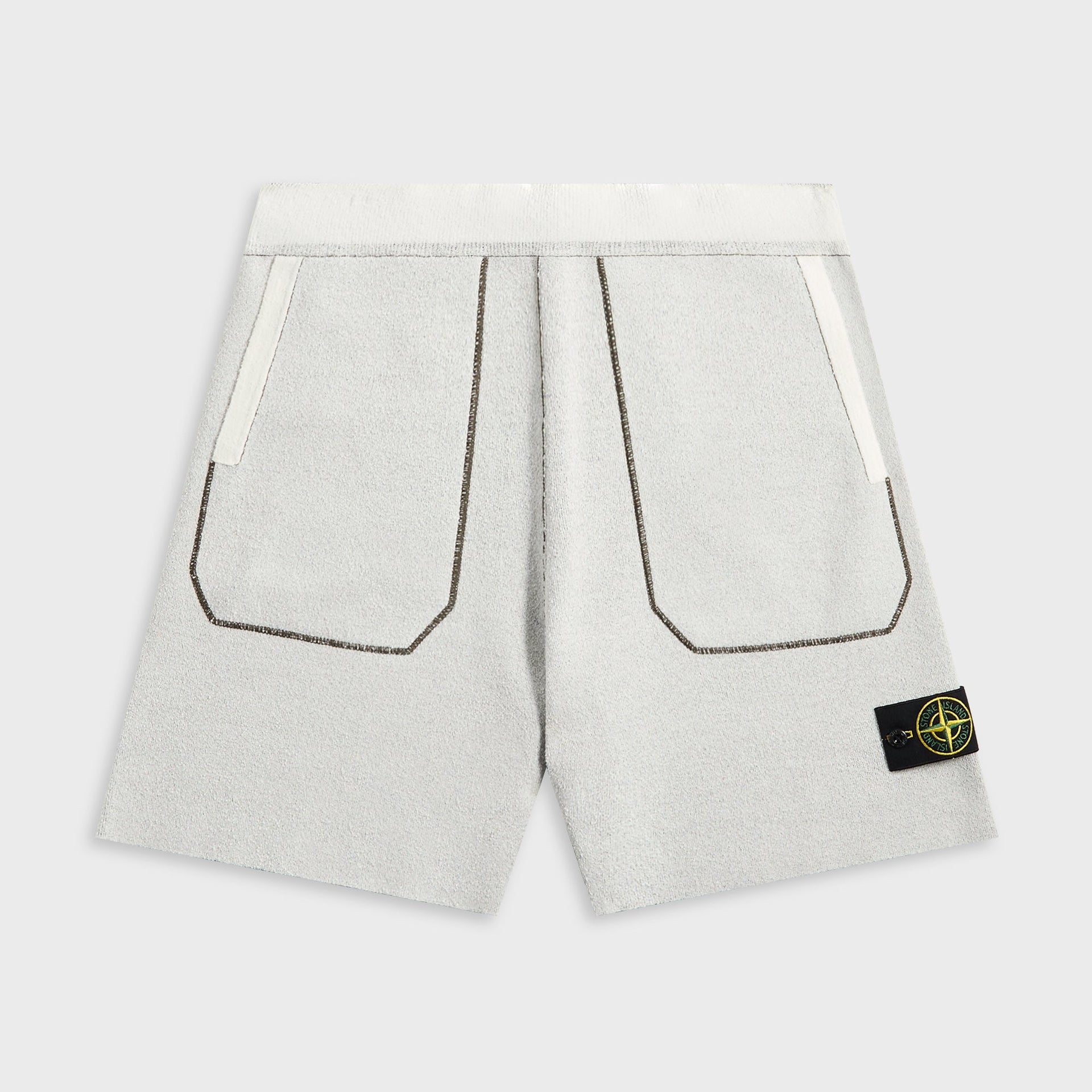 Stone Island Double Face BiinColor Cotton Nylon Shorts in Ivory