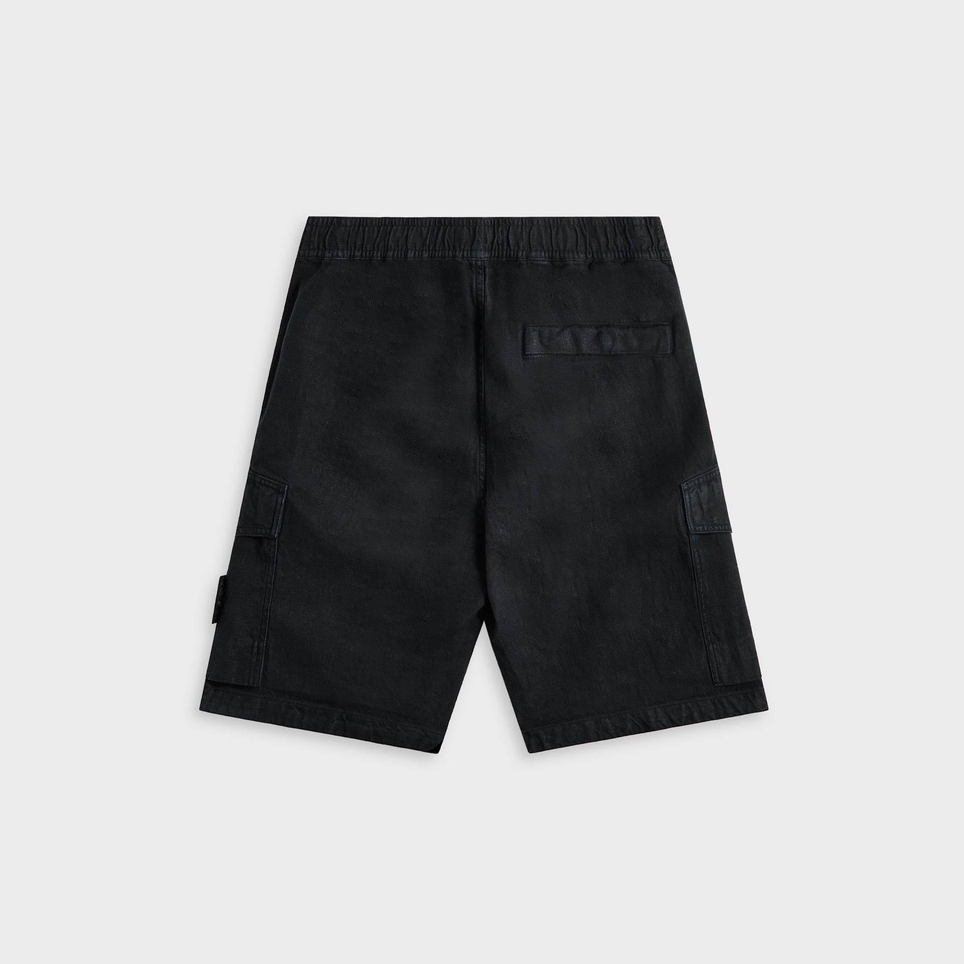 Stone Island Diagonal Linen Garment Dyed Ghost Piece Shorts -  Navy Blue