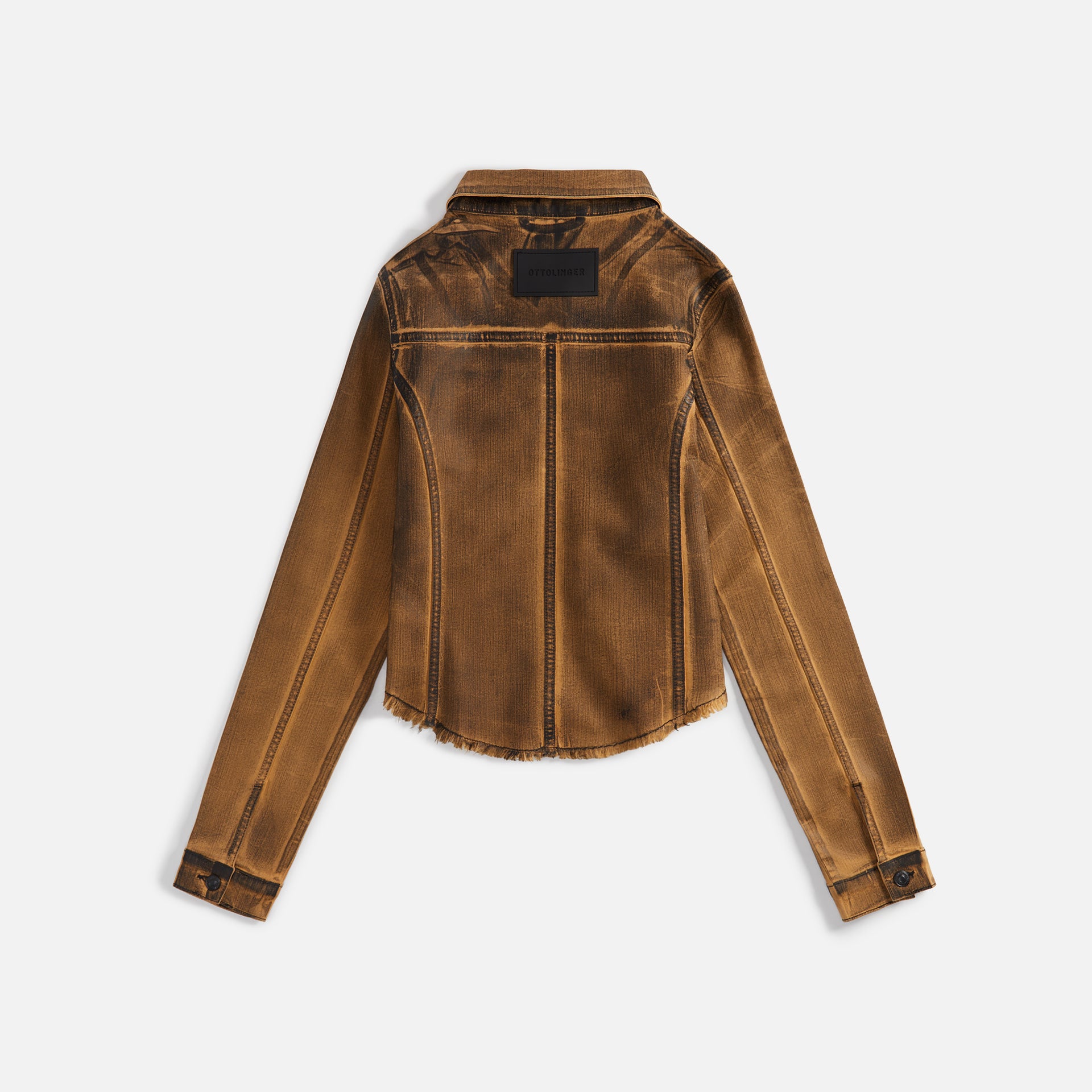 Ottolinger Fitted Denim Jacket - Brown Black Paint