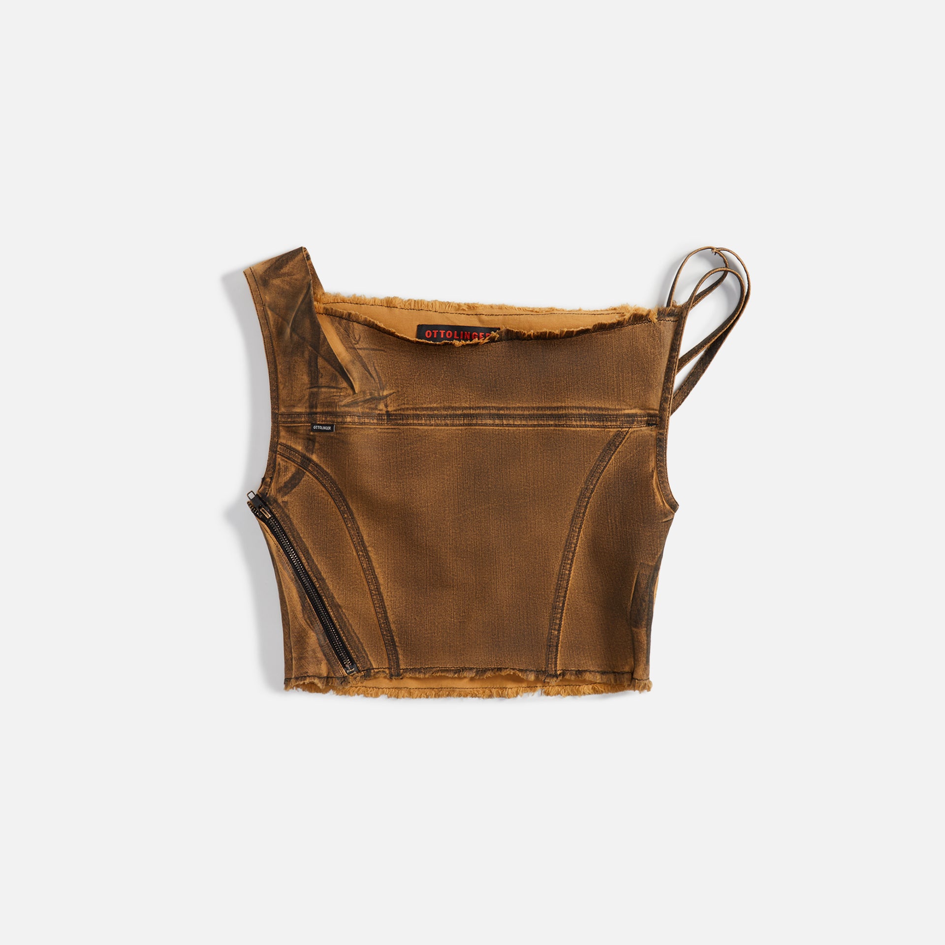 Ottolinger Denim Bustier Top - Brown Black Paint