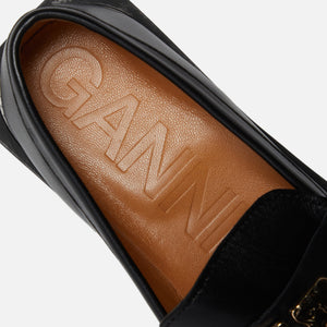 Ganni Butterfly Logo Loafer - Black