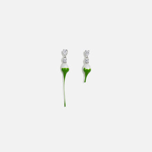 Ottolinger Pearl Dip Earrings - Green