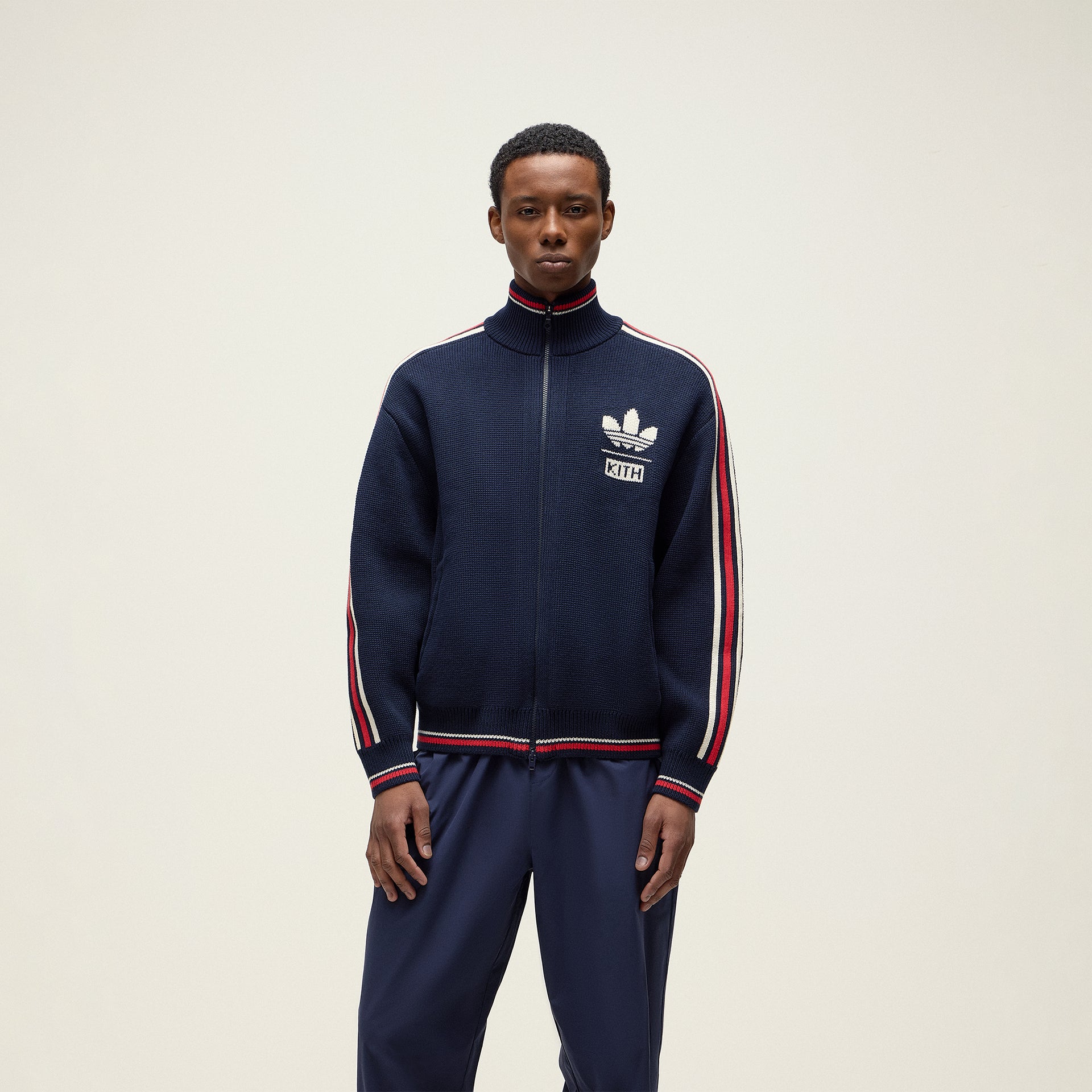 Kith for adidas Football Knit FullinZip Jacket in Legend Ink