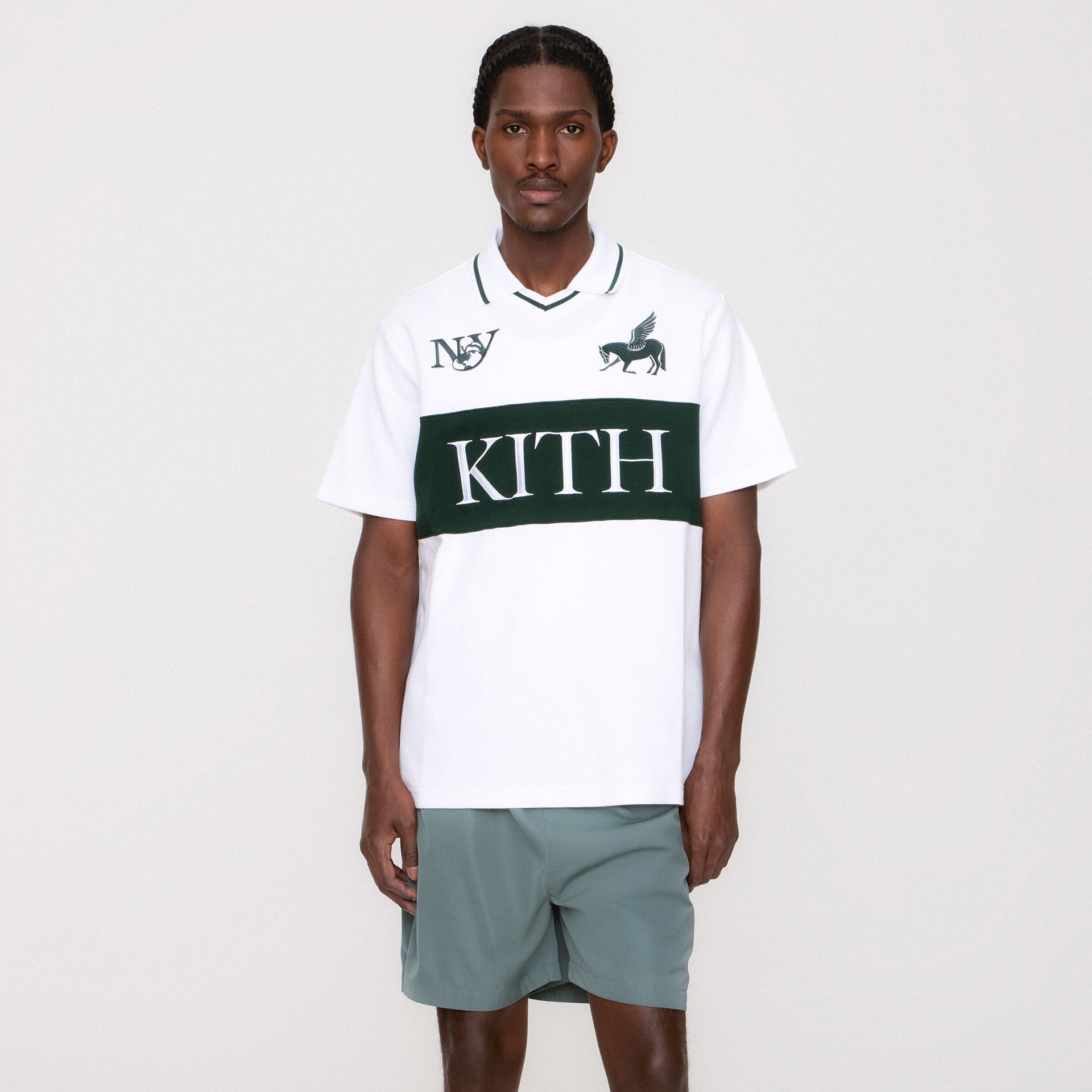 Kith Pique Short Sleeve Tap In Soccer Polo - White