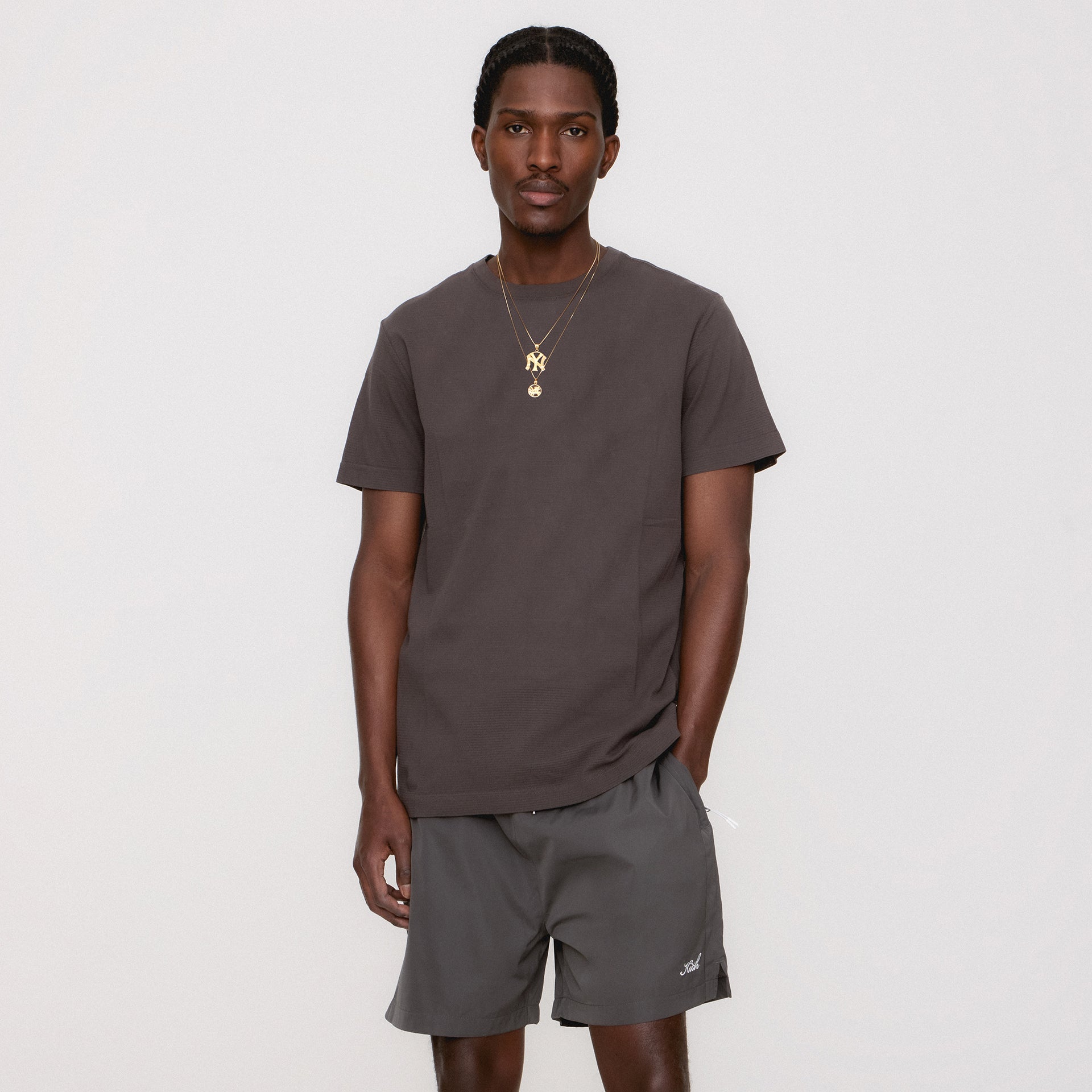 Kith Pointelle Mesh Short Sleeve Heathrow Tee - Cacao