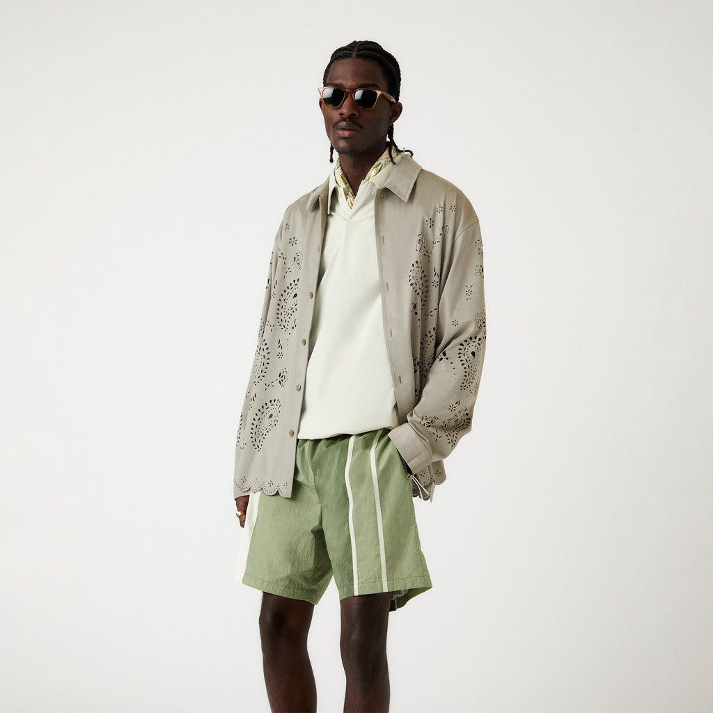 OsundefenderShops Isaac Microsuede Long Sleeve Buttondown - Region
