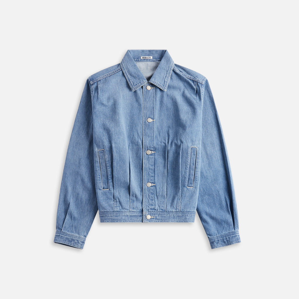 Auralee Selvedge Faded Light Denim Blouson - Washed Indigo – Kith