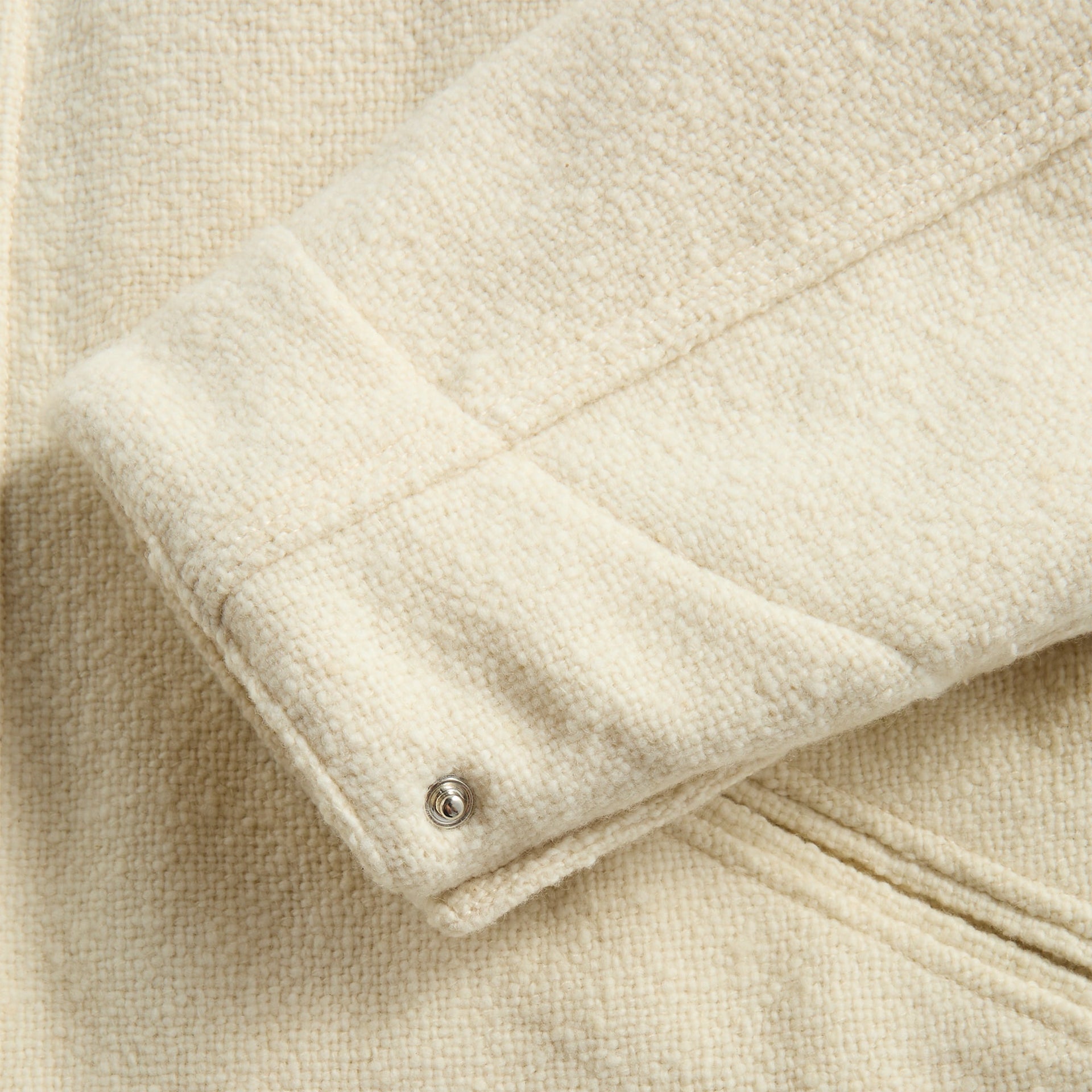 Auralee Homespun Tweed Zip Blouson - Ivory White