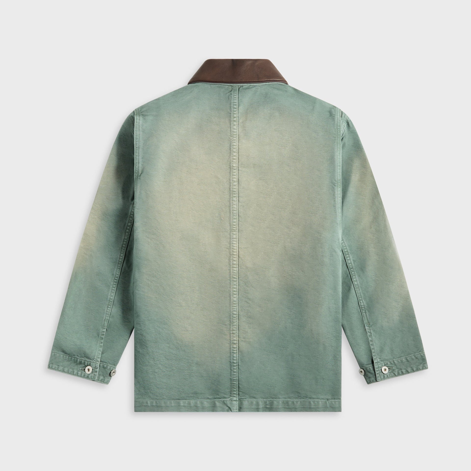 Auralee Super High Gauge Cotton Knit Polo in Ash Green