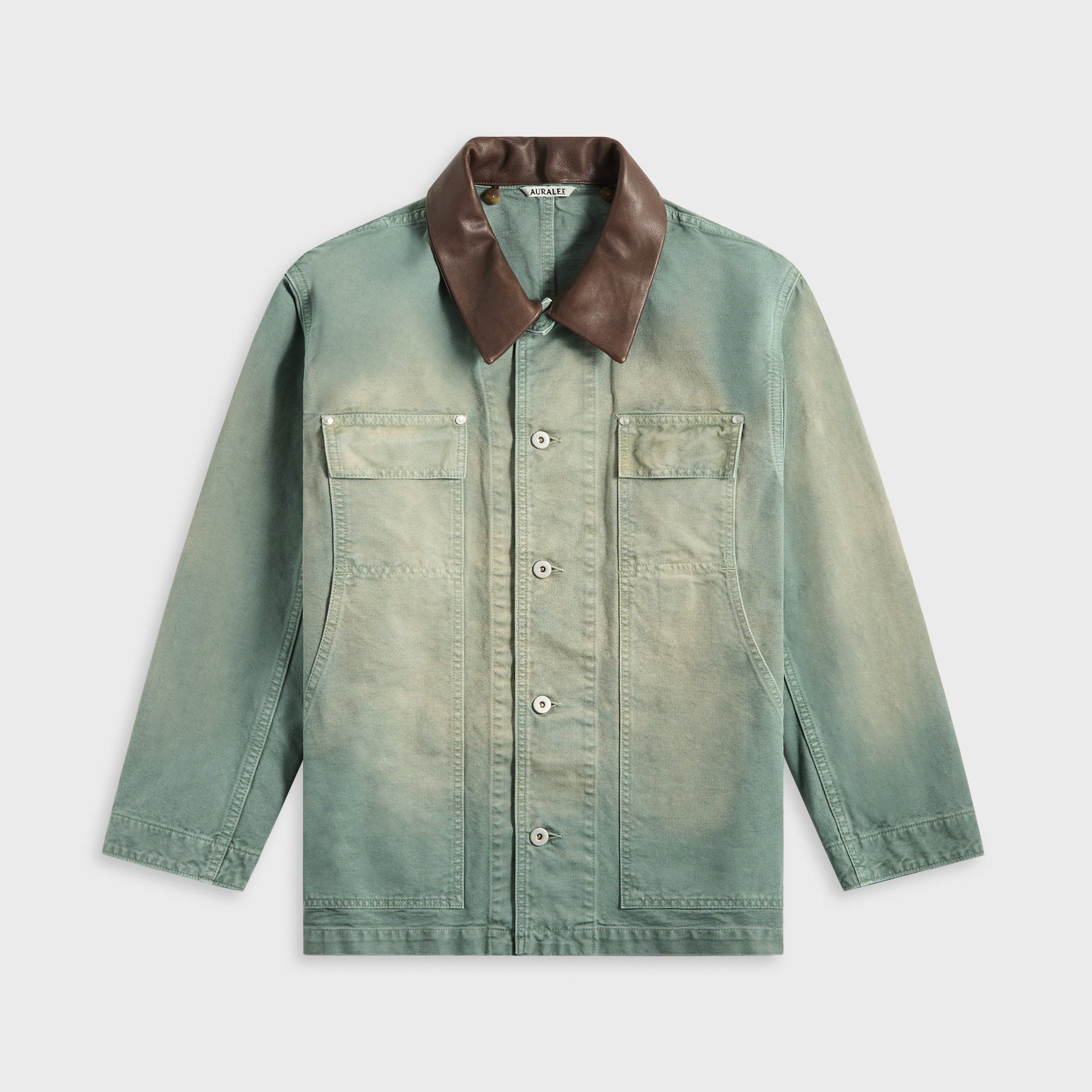 Auralee Organic Cotton Duck Blouson in Ash Green