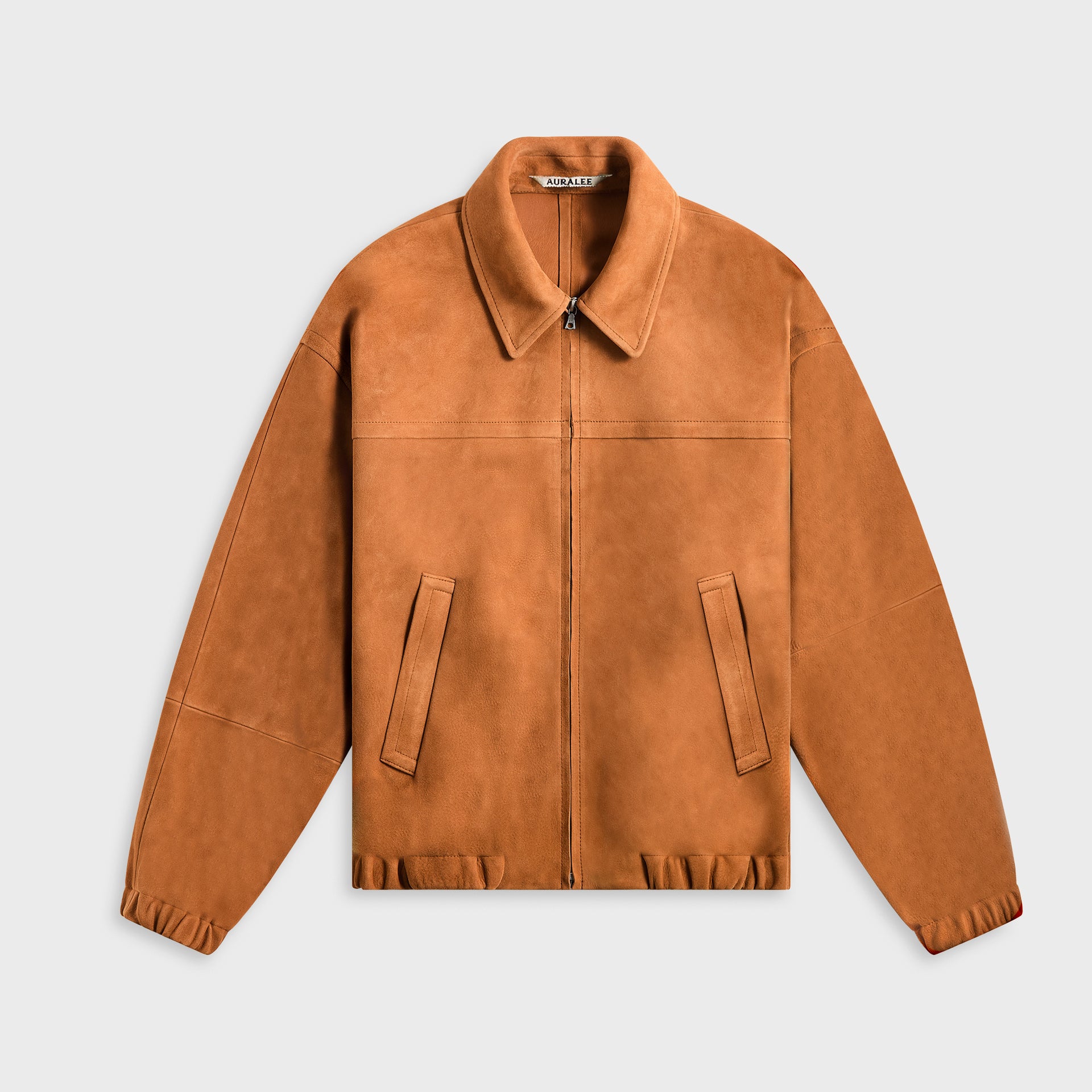Auralee Lamb Suede Zip Blouson - Camel