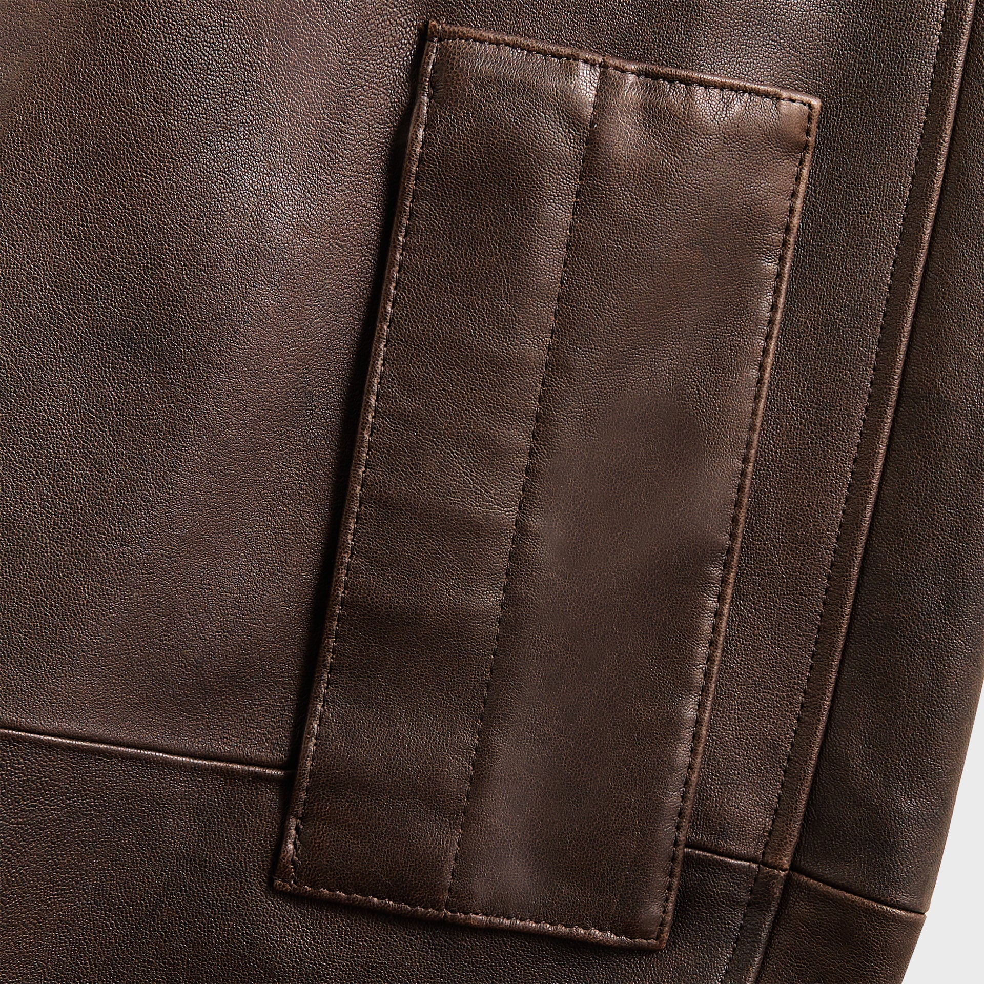 Auralee Lamb Leather Flight Blouson - Brown
