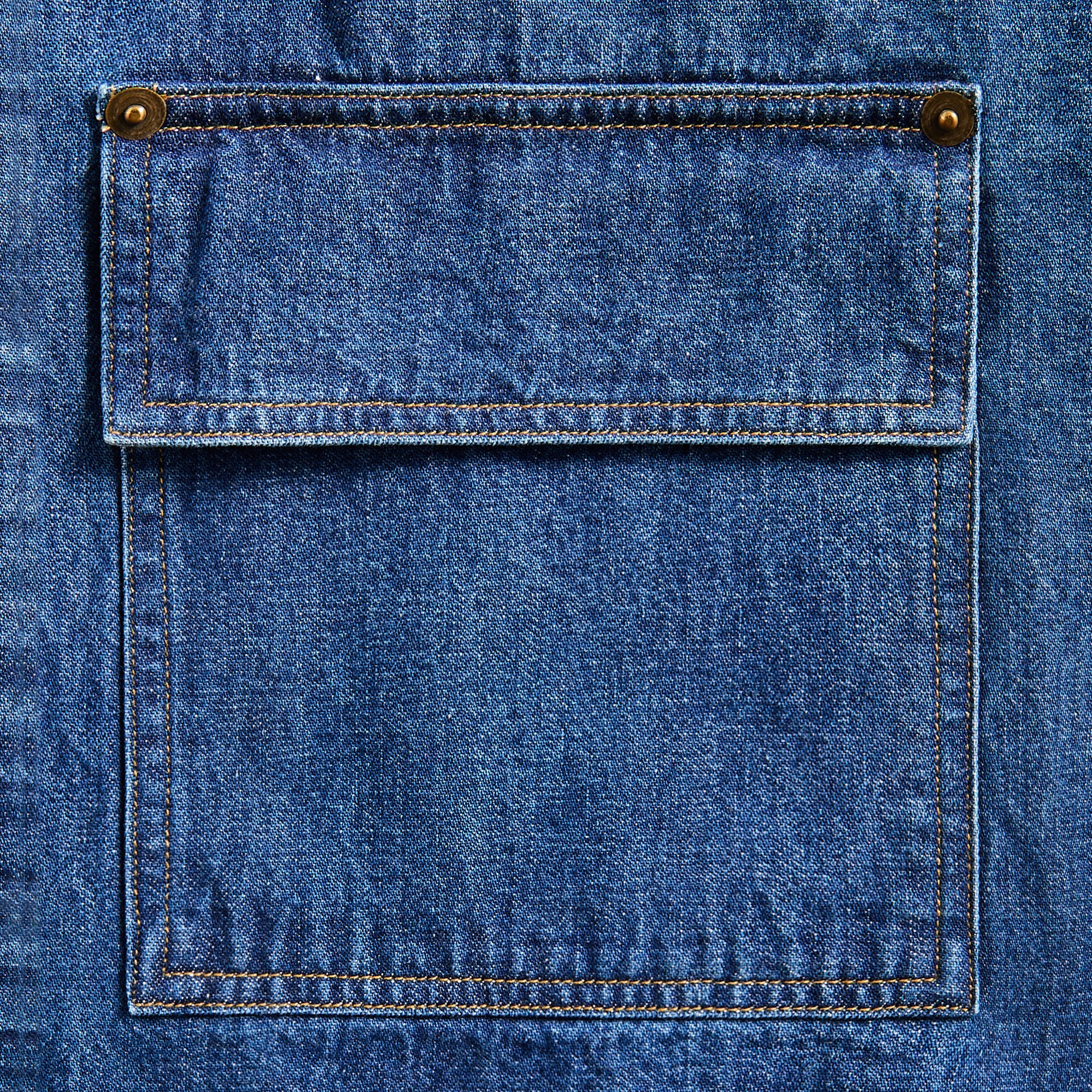 Auralee Selvedge Light OZ Denim Shirt - Medium Washed Indigo