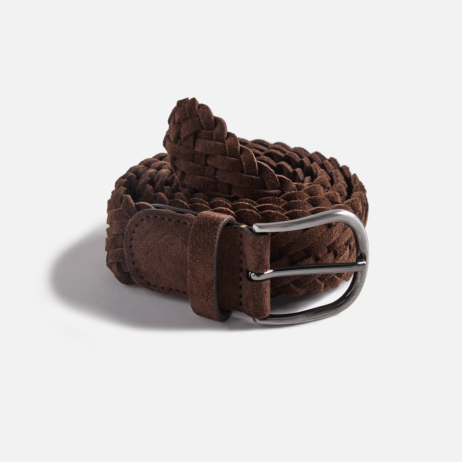 Anderson's Suede Woven Belt - Brown