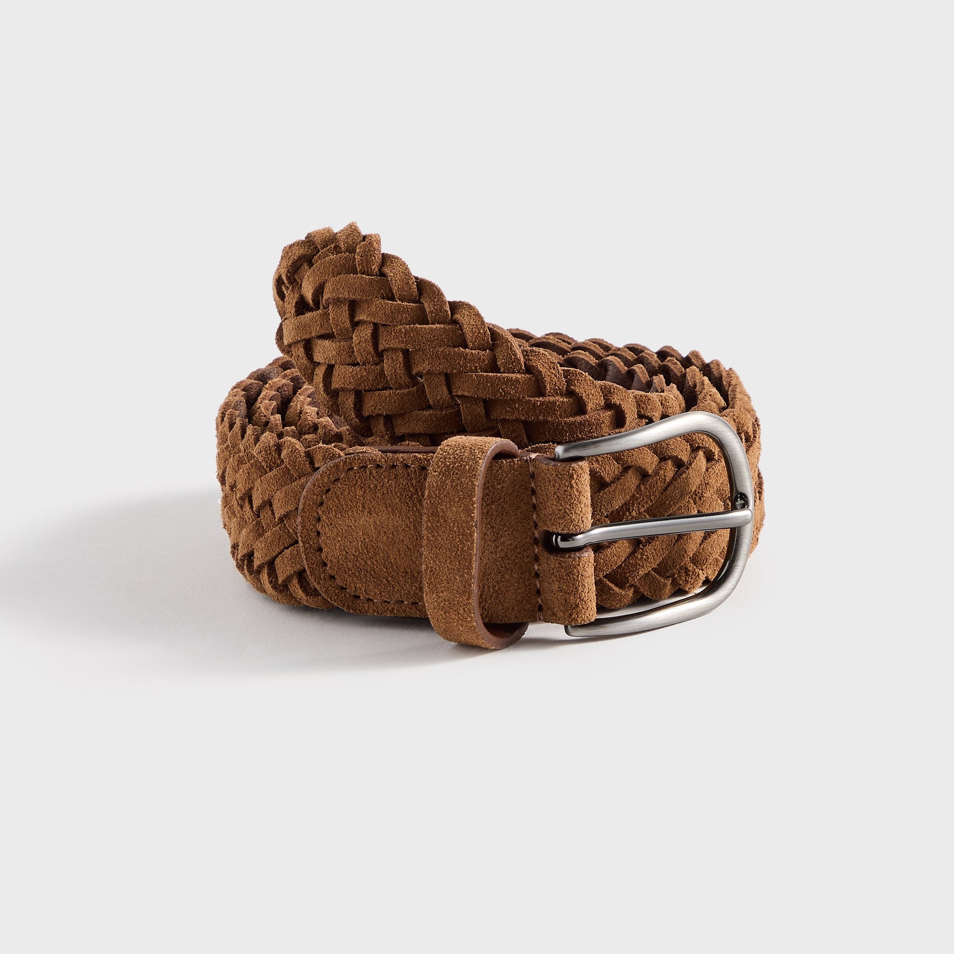 Anderson's Suede Woven Belt - Brown