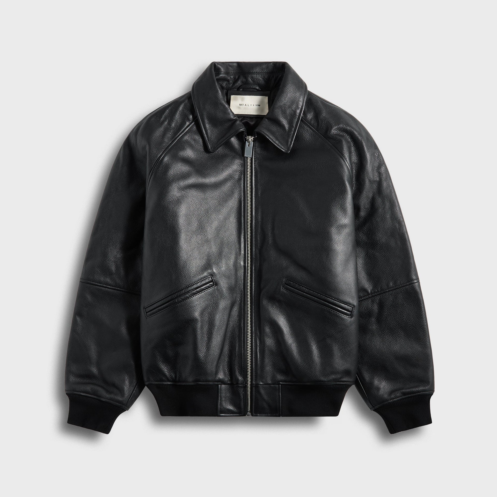 1017 ALYX 9SM Leather Varsity Jacket in Black