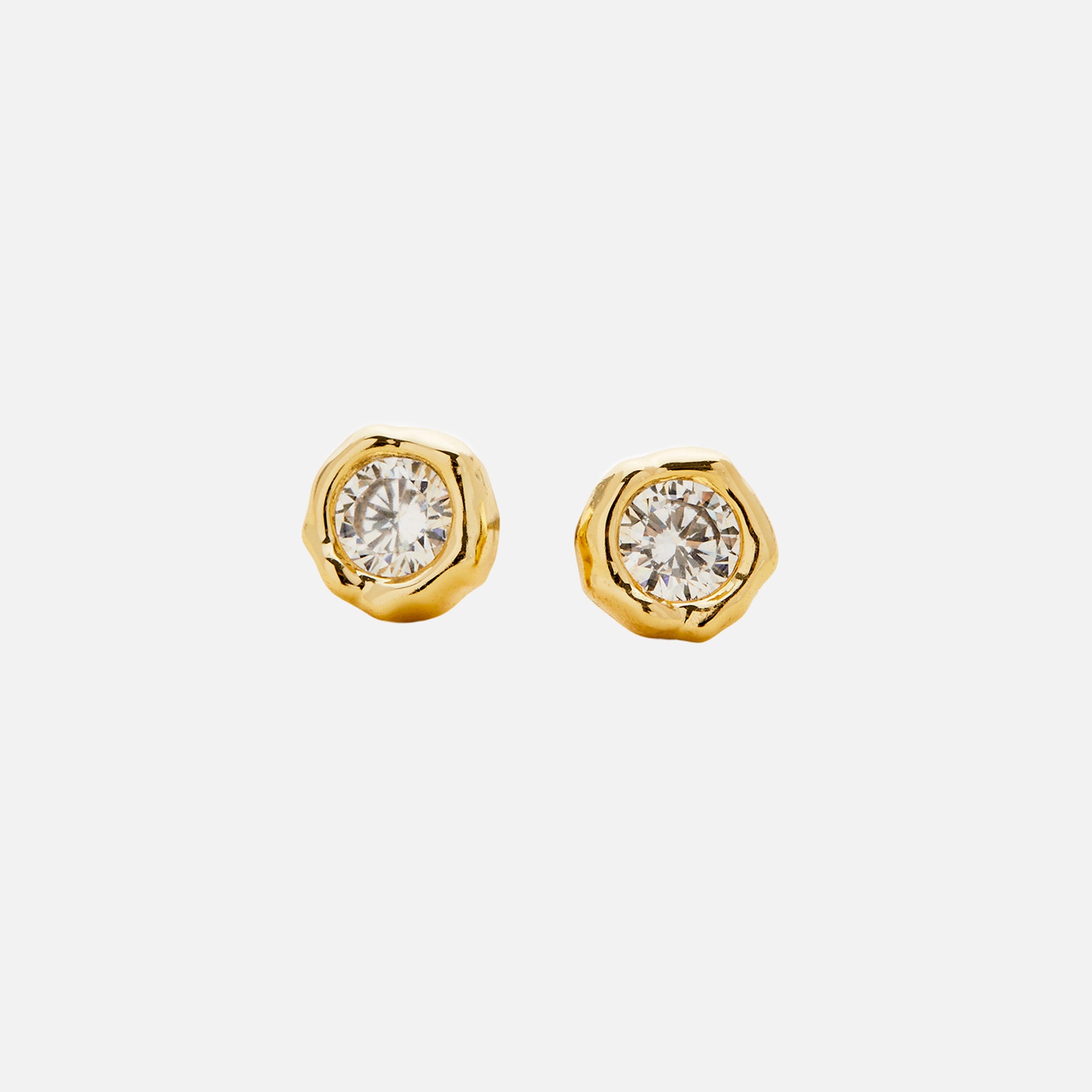 Alexis Bittar Asterales Molten Bezel Stud Earrings - Gold