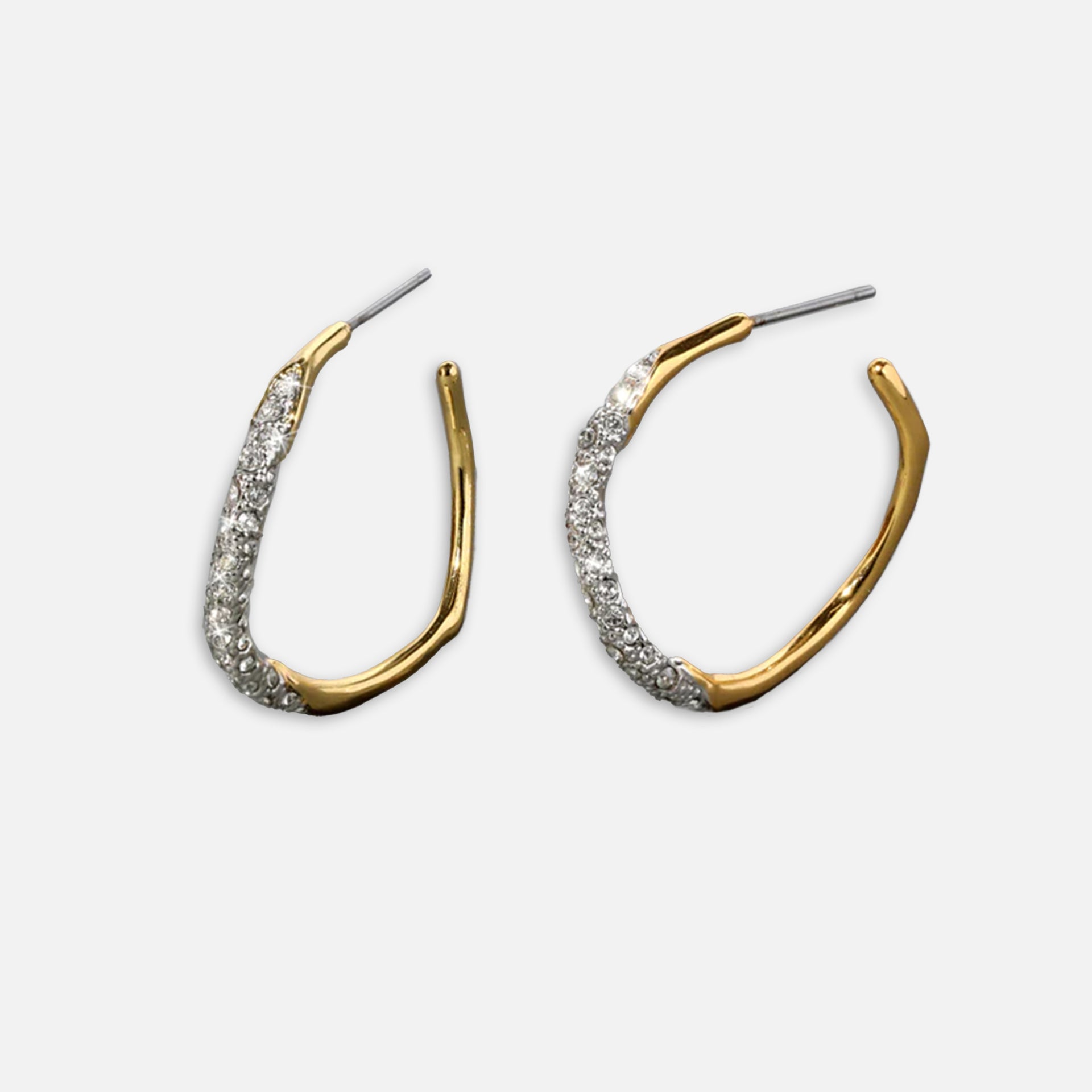 Alexis Bittar Crystal Pave Hoop Earrings - Gold