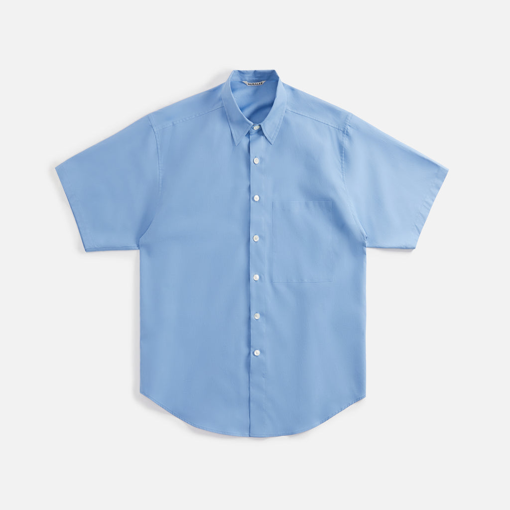 Auralee Washed Finx Twill Big Shirt - Blue – Kith