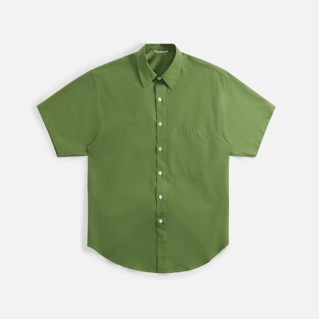 Auralee Washed Finx Twill Big Shirt - Khaki Green – Kith