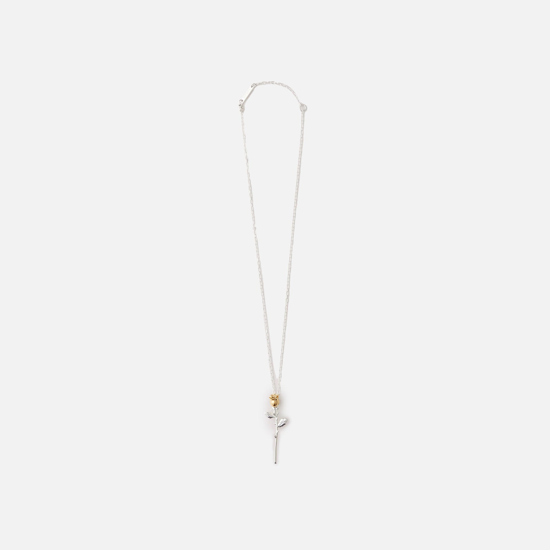 Ambush Rose Charm Necklace - Silver