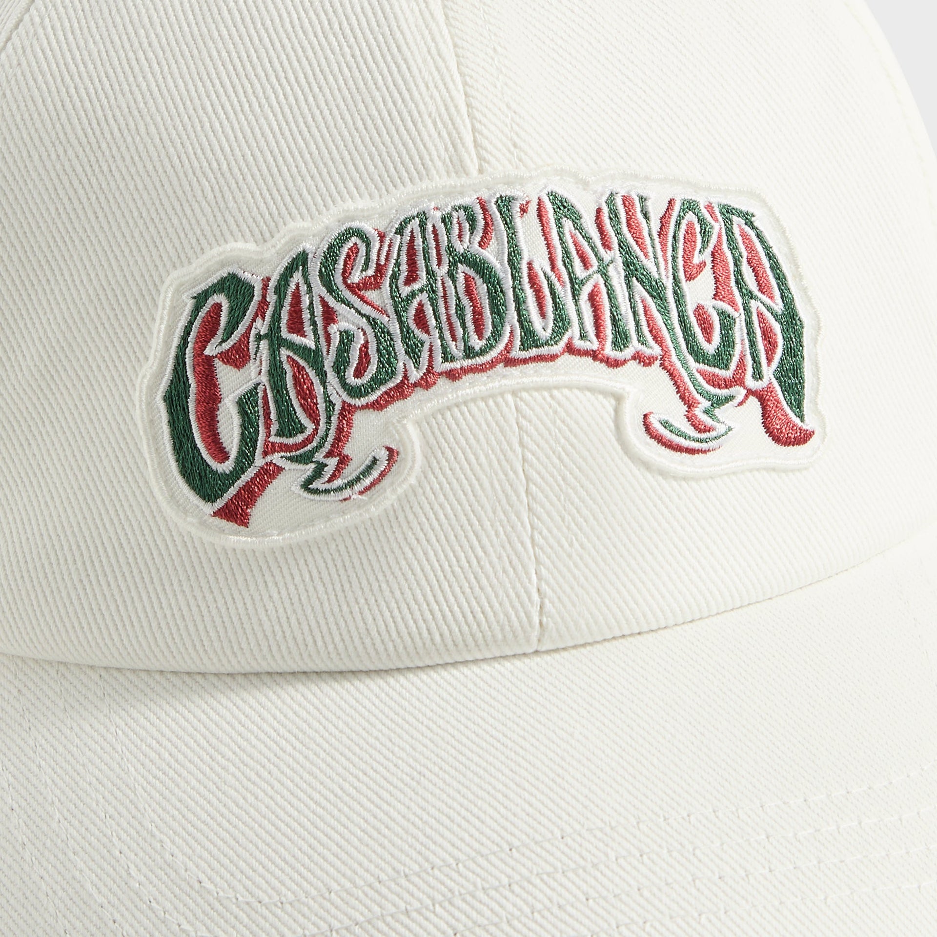 Casablanca Gothic Green Logo Patch Cap in White