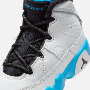 Nike TD Air jordan donna 9 Retro - Summit White / Black / Dark Powder Blue