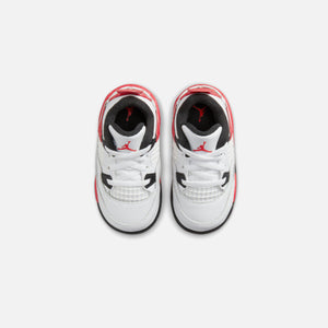Nike TD Air Jordan 4 Retro - White / Fire Red / Black / Neutral Grey