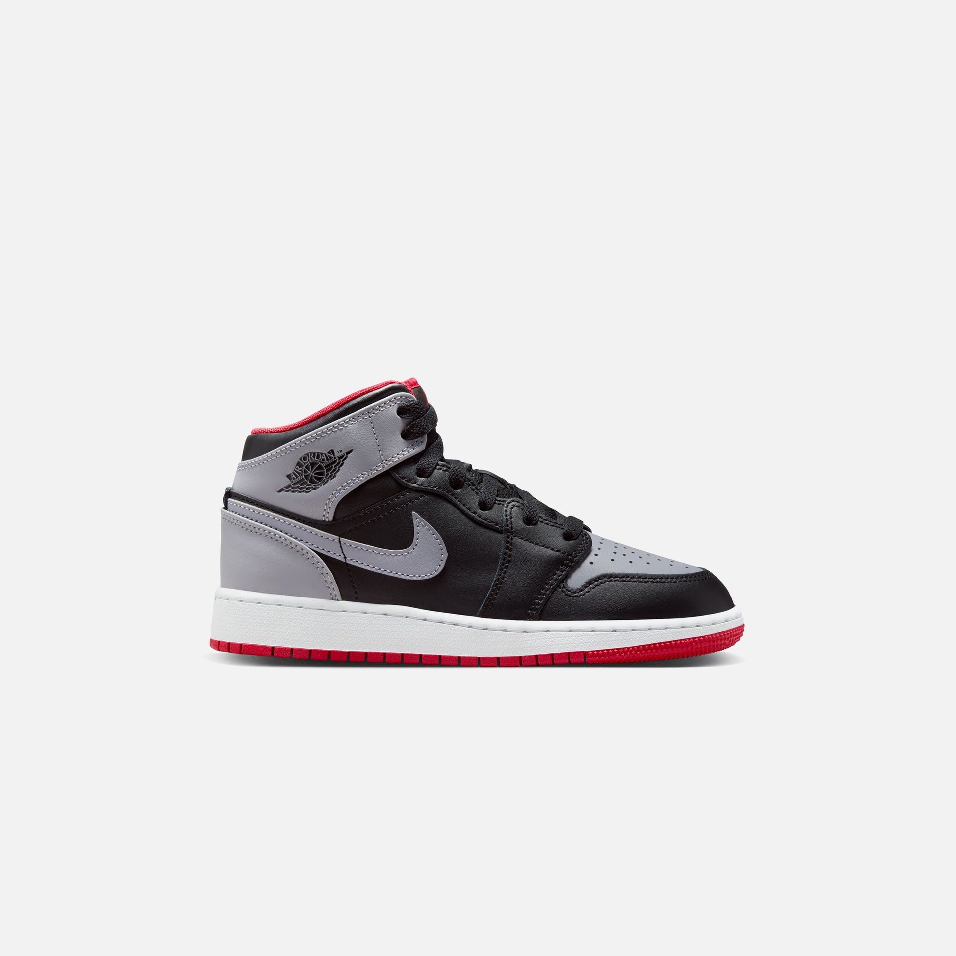 Nike Grade School Air Jordan 1 Mid - Black / Cement Grey / Fire Red / White