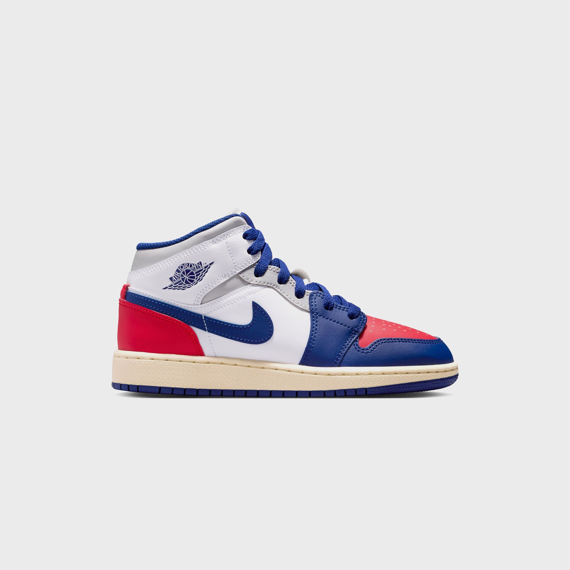 Jordan GS Air Jordan 1 Mid - White / Deep Royal Blue / University