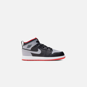 Nike PS Air BLACK jordan 1 Mid - Black / Cement Grey / Fire Red White