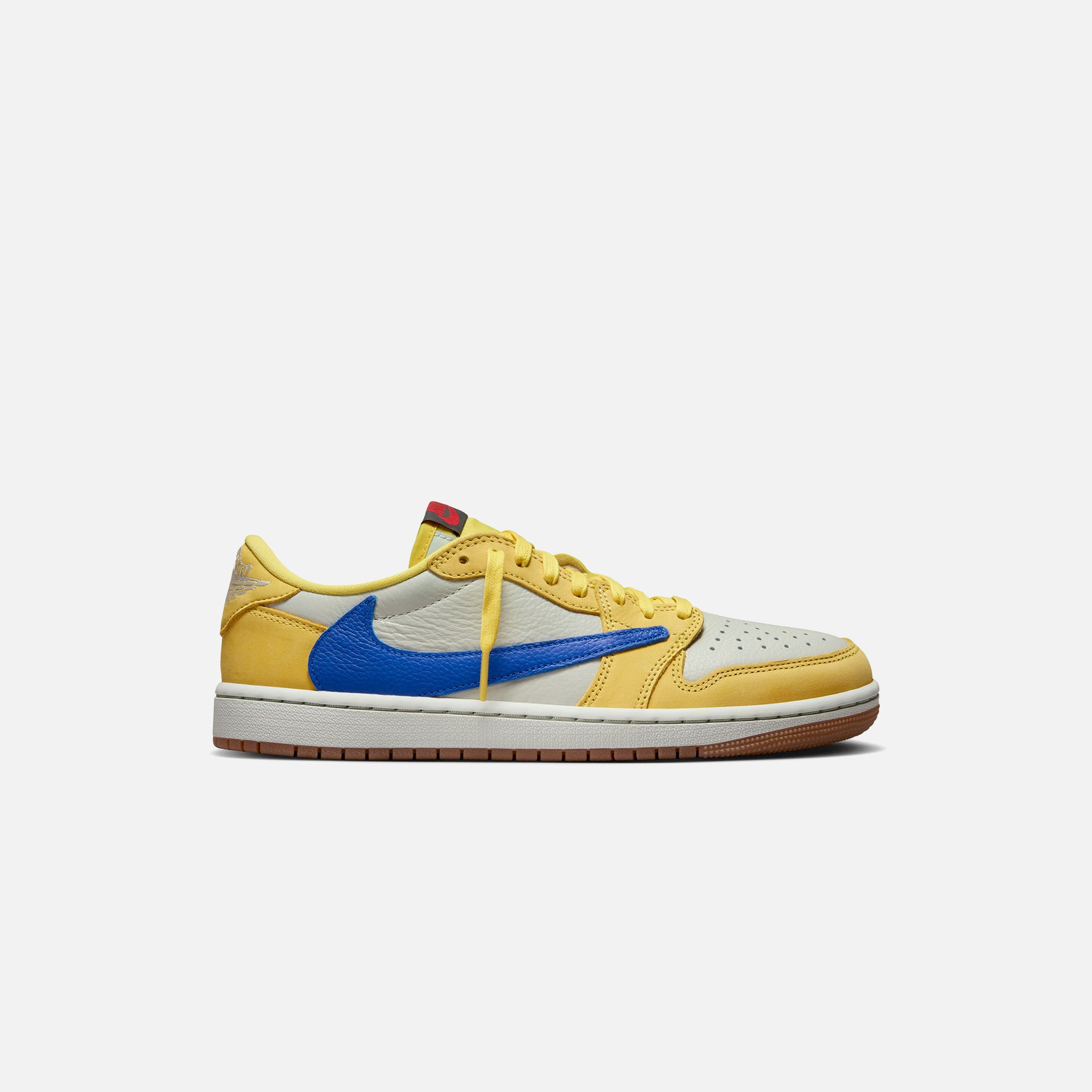 Nike x Travis Scott WMNS Air Jordan 1 Low OG - Canary / Light Silver / Gum Medium Brown / Racer Blue