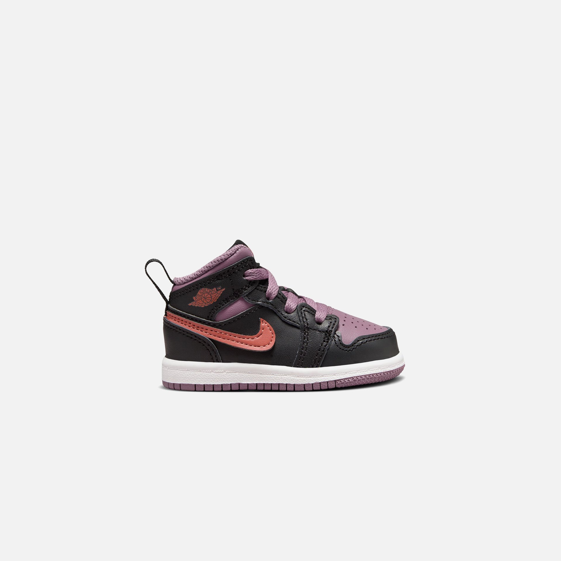 Nike TD Air Jordan 1 Mid Se - Black / Sky J Orange / Sky J Mauve / White