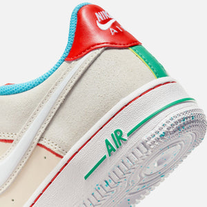 Nike GS Air Force 1 Lv8 2 - Pale Ivory / Picante Red / Baltic Blue / White