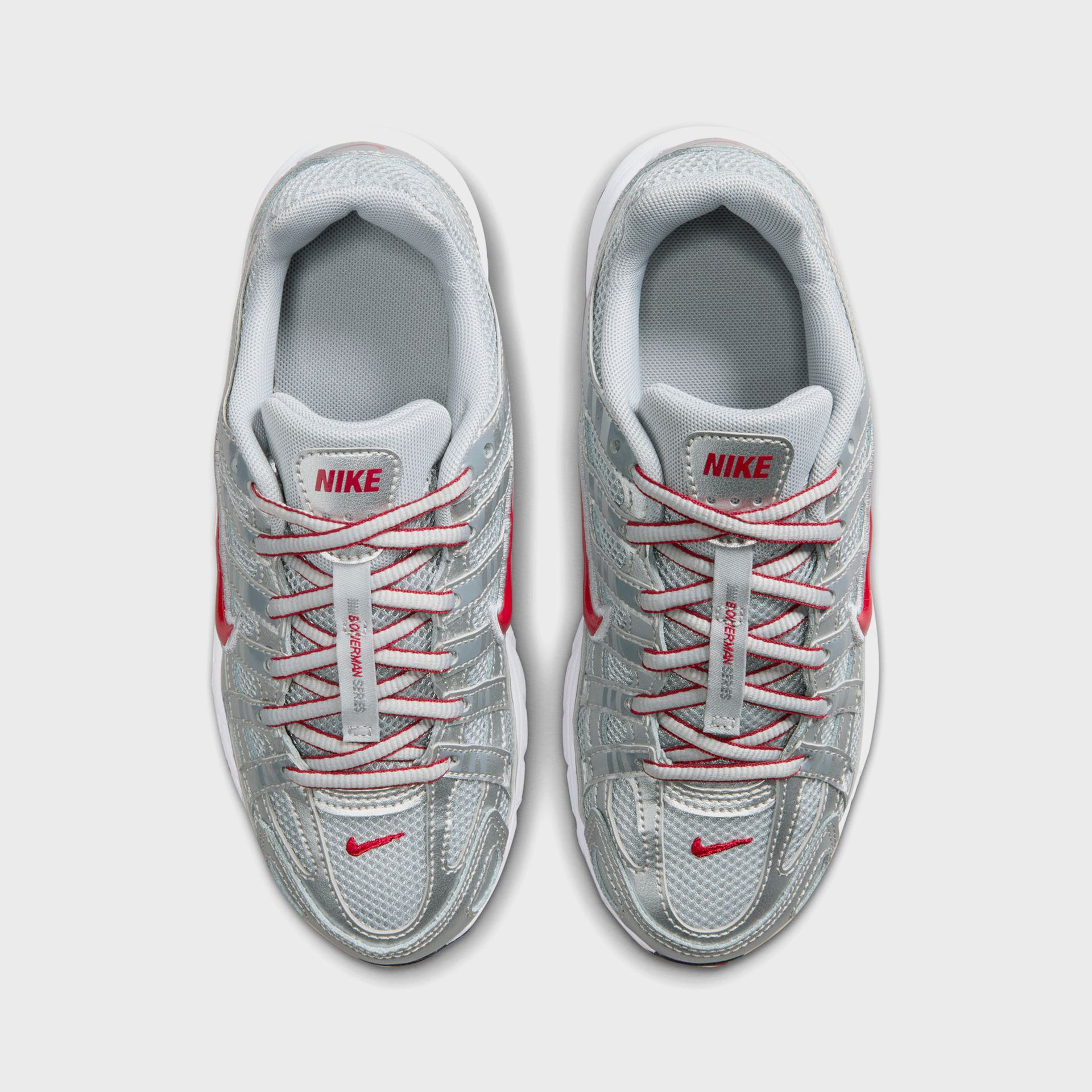Nike GS P-6000 - Metallic Silver / Gym Red / Flat Silver