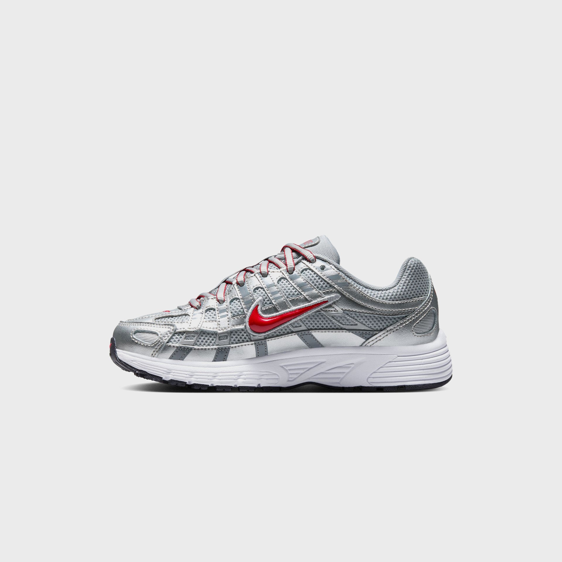 Nike GS P-6000 - Metallic Silver / Gym Red / Flat Silver