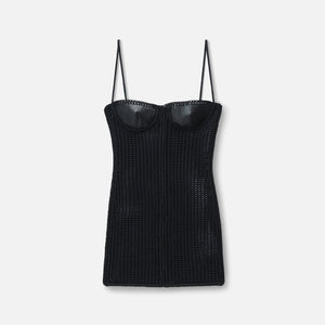 Alexander Wang Knit Mini Tommy Dress with Leather Bust - Black