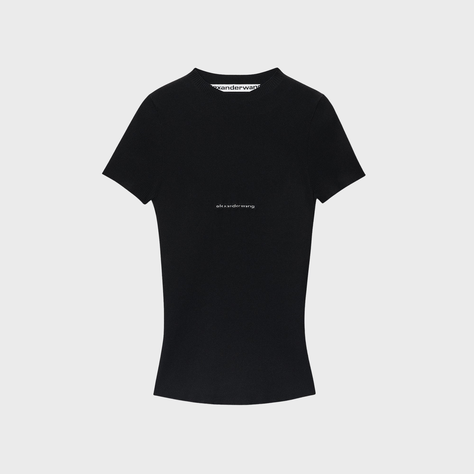 Alexander Wang Crewneck Top with Jacquard Logo - Black – Kith