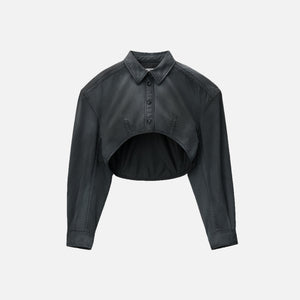 Alexander Wang Cropped Long Sleeve Shirt with Dart Joma - Washed Black
