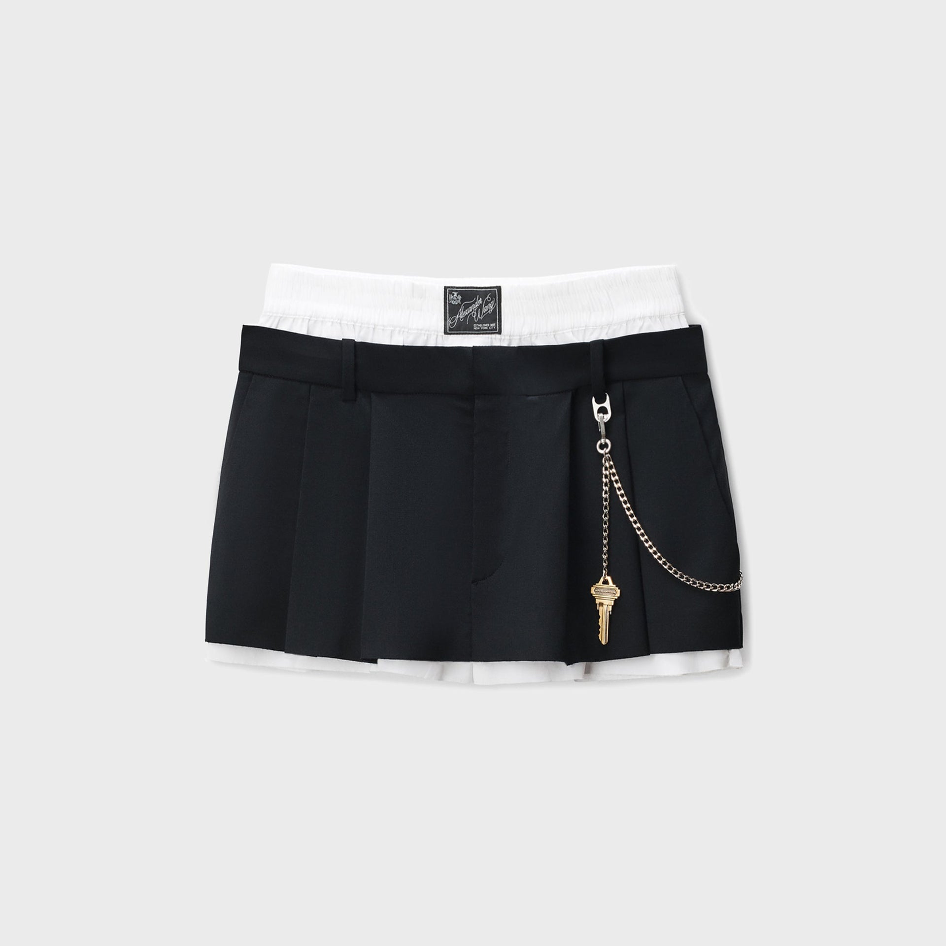Alexander Wang Pre-Styled Pleated Skort with Chain - Black