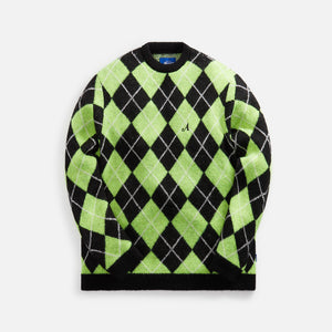 Awake NY Argyle Mohair Sweater - Lime Multi