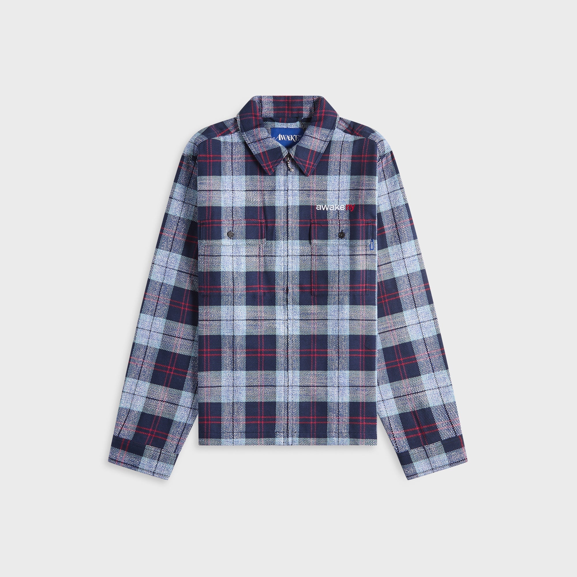 Awake NY Flannel Zip Shirt - Blue – Kith