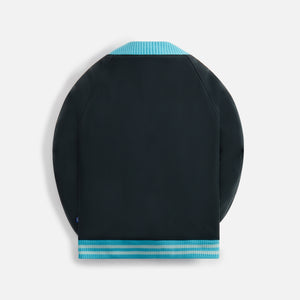Awake NY Melton Wool Chenille Logo Varsity Jacket - Charcoal