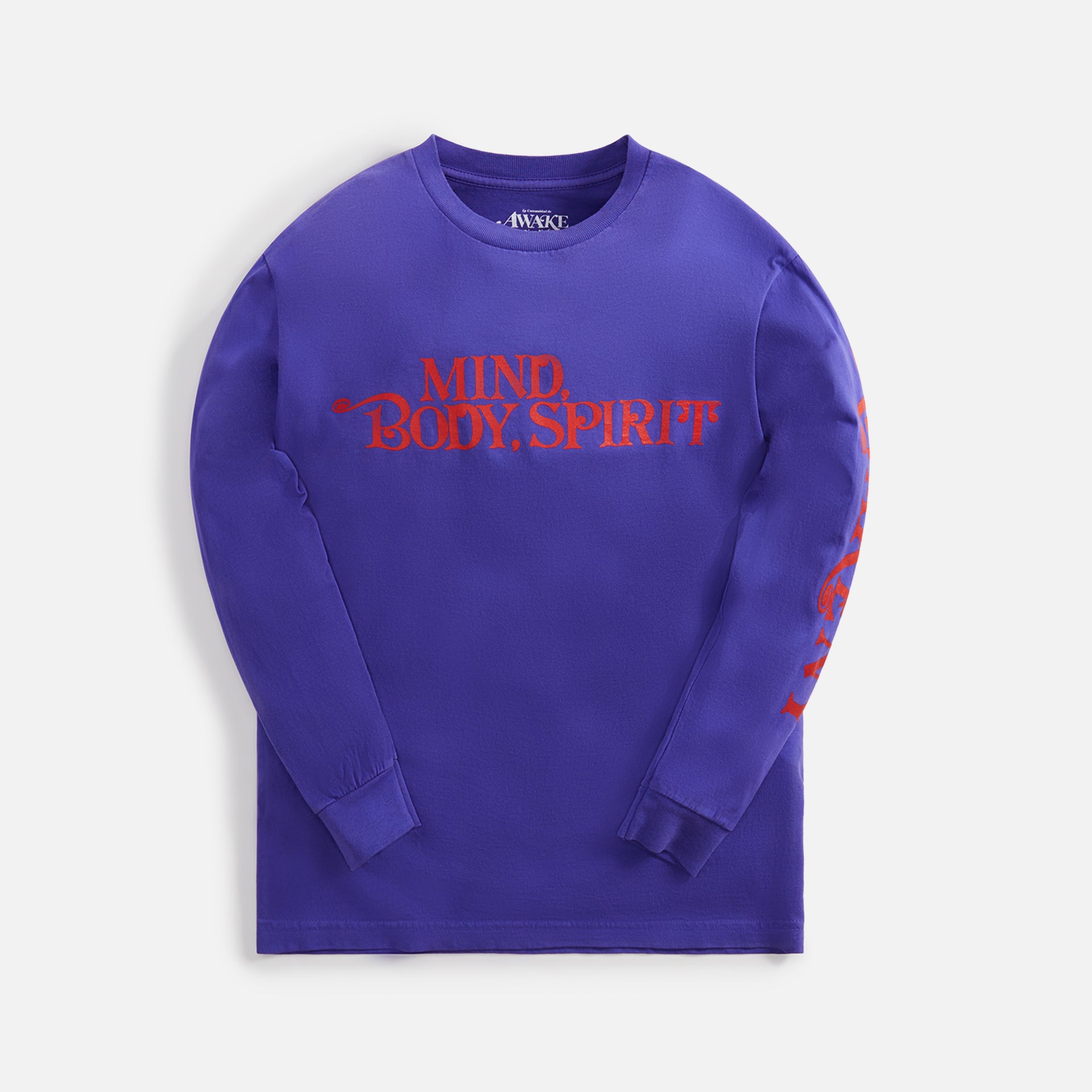 Awake NY Mind Body Spirit Printed Long Sleeve Tee - Purple